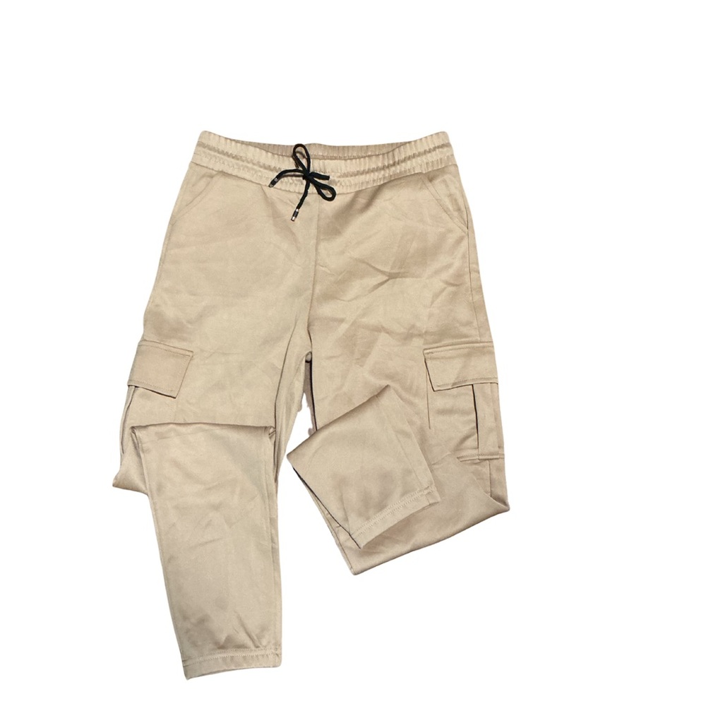 Beige Cargo Jogger with Drawstring